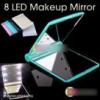 Új Smink kompakt kozmetikai tükör 8 LED lámpa