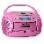 Auna Boomgirl hordozható lejátszó, rádió, USB, MP3, pink